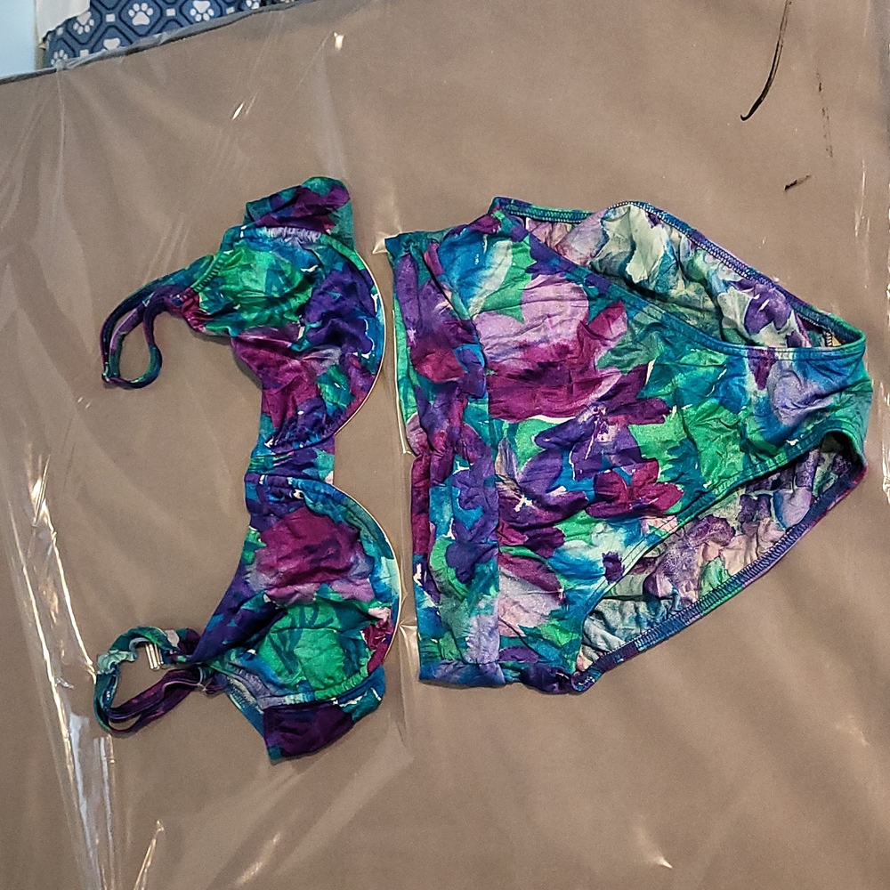 Vintage high waisted bikini. Made in Canada
